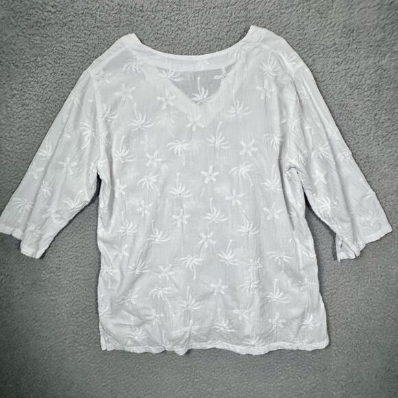 CottonSeed Tunic 398 Palms Light‎ Cotton Preshrunk Womens Medium USA Resort Wear - Picture 5 of 15
